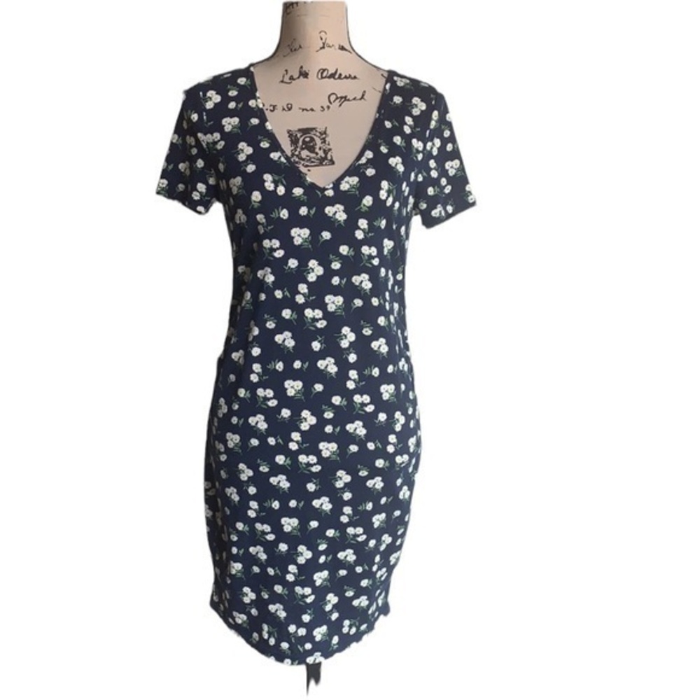 Shein Floral Navy Dress Size Small